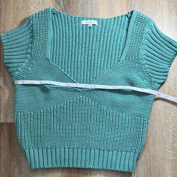 Z Supply Teal Knit Crop Top Size L - Picture 5 of 15